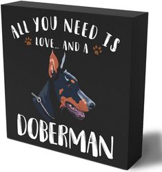 Doberman Wooden Box Sign
