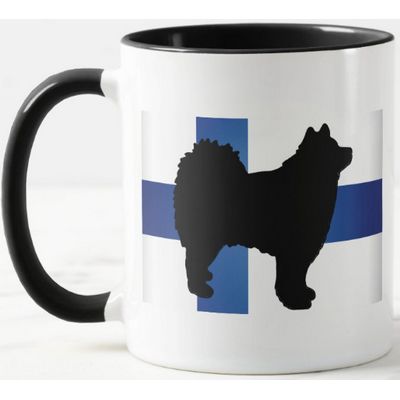 Finnish Lapphund Silhouette Flag Coffee Mug