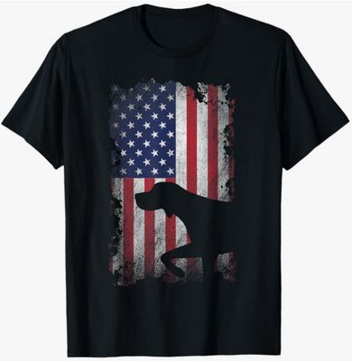 Patriotic German Shorthaired Pointer American Flag GSP Dog T-Shirt