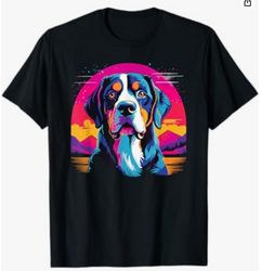 Watercolor Colorful Greater Swiss Mountain Dog