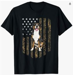 Camo American Flag Greater Swiss Mountain Dog 4th Of July T-Shirt