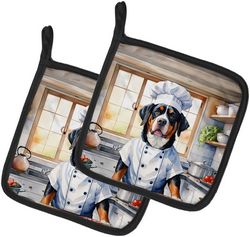 Greater Swiss Mountain Dog Pair of Pot Holders