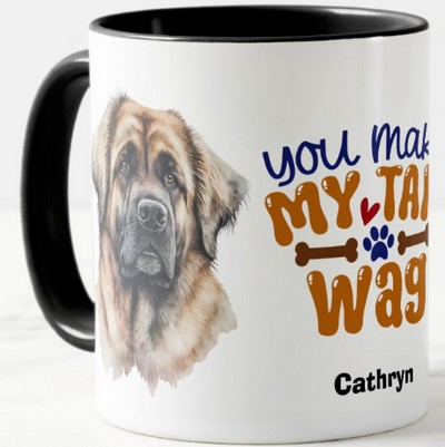 German Leonberger Dog You Make My Tail Wag Mug