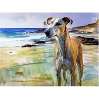 Coastal Lurcher Watercolor Print 2026 Calendar