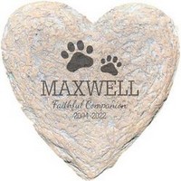 Personalized Pet Memorial Heart-Shaped Garden Stone with Paw Prints 2026 Calendar