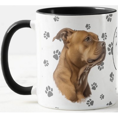 Love My American Pit Bull Terrier Dog Pawprint Mug Left View