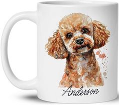 Personalized Watercolor Poodle Mug