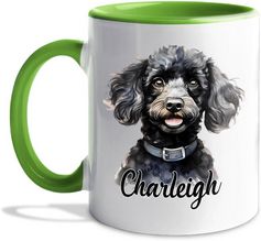 Personalized Black Poodle Puppy Mug