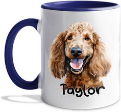 Personalized Name Brown Standard Poodle Coffee Mug