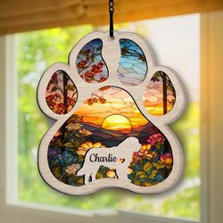 Personalized Saint Bernard Suncatcher Dog Memorial Gifts