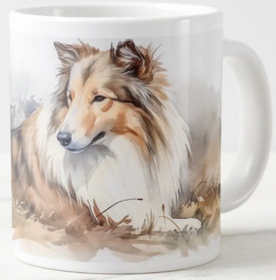 Watercolor Sheltie Giant Coffee Mug