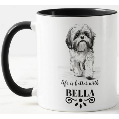 Shih Tzu Life is better with Custom Dog Name Coffee Mug