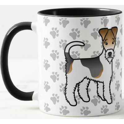 Tricolor Wire Fox Terrier Cute Cartoon Dog Coffee Mug