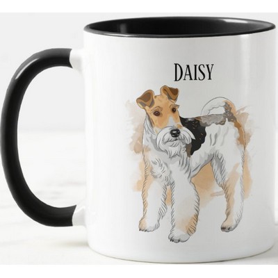 Personalized Wire Fox Terrier Birthday Two-Tone Coffee Mug