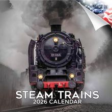 Steam Trains 2026 Wall Calendar