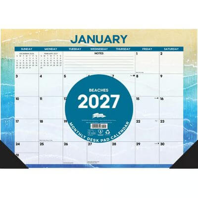 Beach 17x12 2027 Small Desk Pad