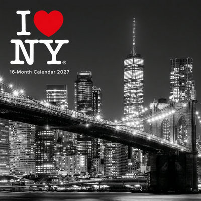 I Love NY Black and White 2027 Wall Calendar